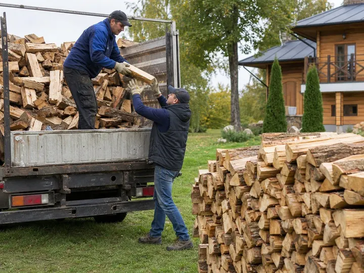 Разгрузка дров в подвал или цоколь в Лотошине
